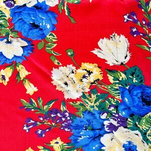 Vintage Echo Club 7 Silk Square Scarf 34x34 Bold Floral Maximalist 80s NWT